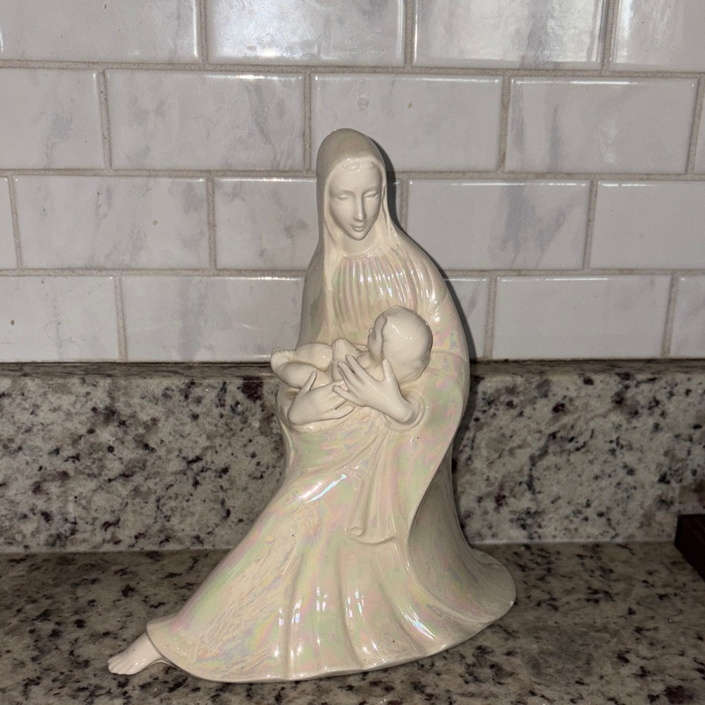 Vintage Virgin Mary holding baby Jesus Christmas#porcelain#christmasdecor#jesus